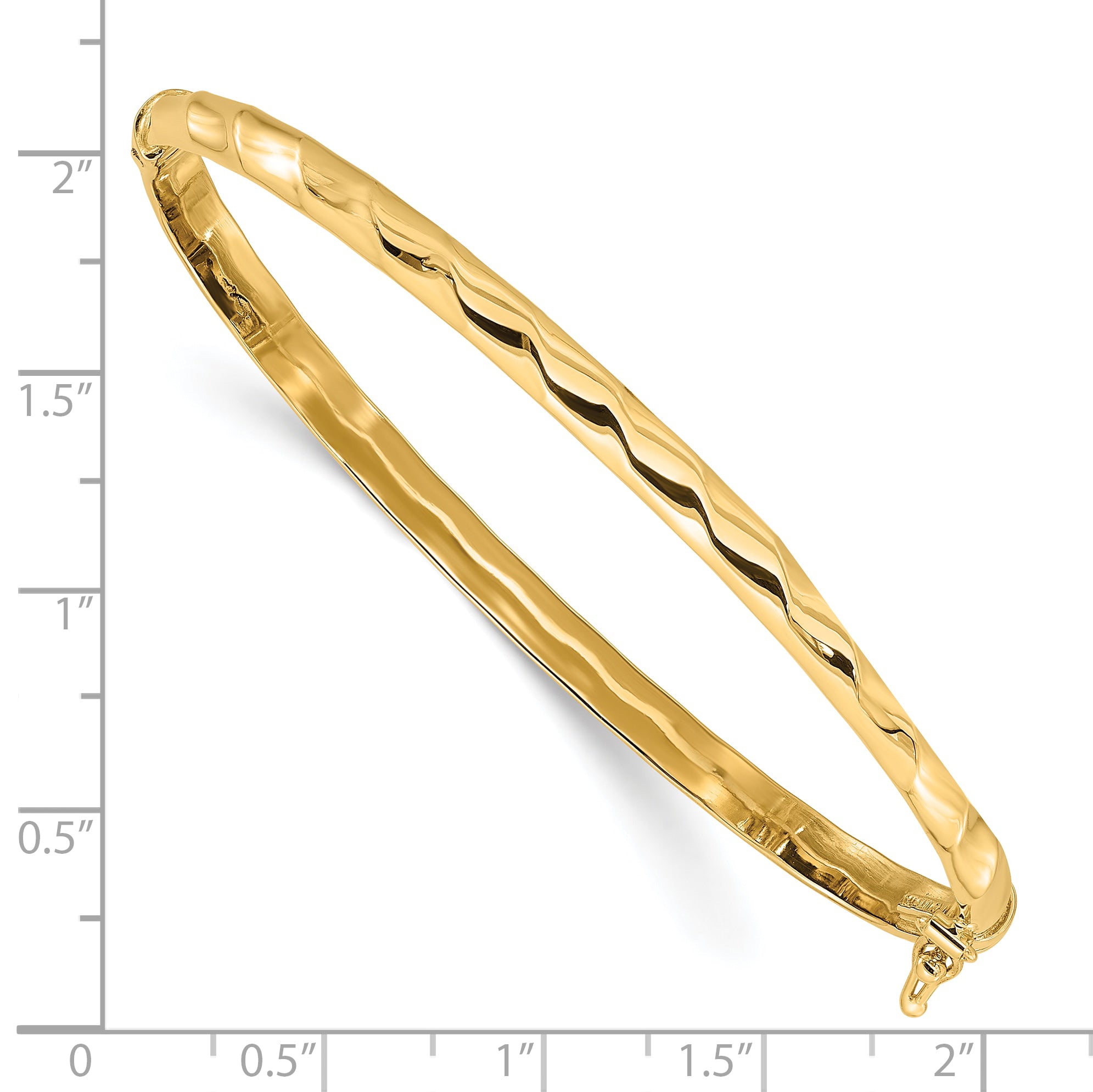 10K Polished Twisted Hinged Bangle