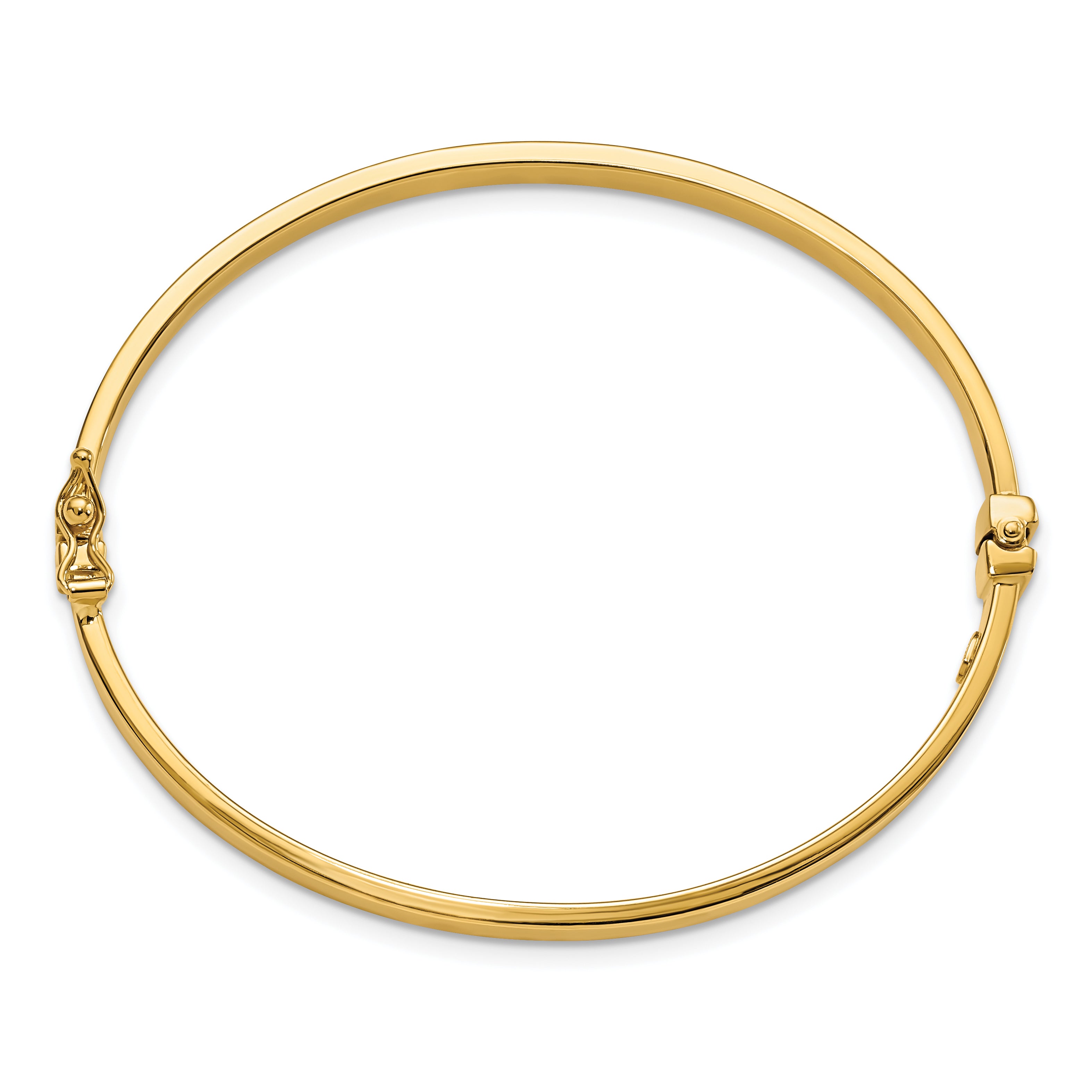 10K Gold Polished Hinged Bangle Bracelet