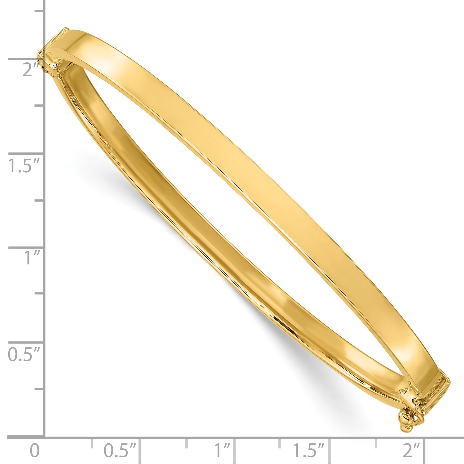 10K Gold Polished Hinged Bangle Bracelet