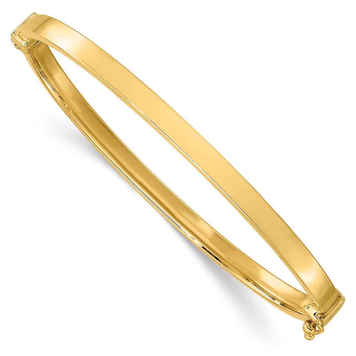 10K Gold Polished Hinged Bangle Bracelet