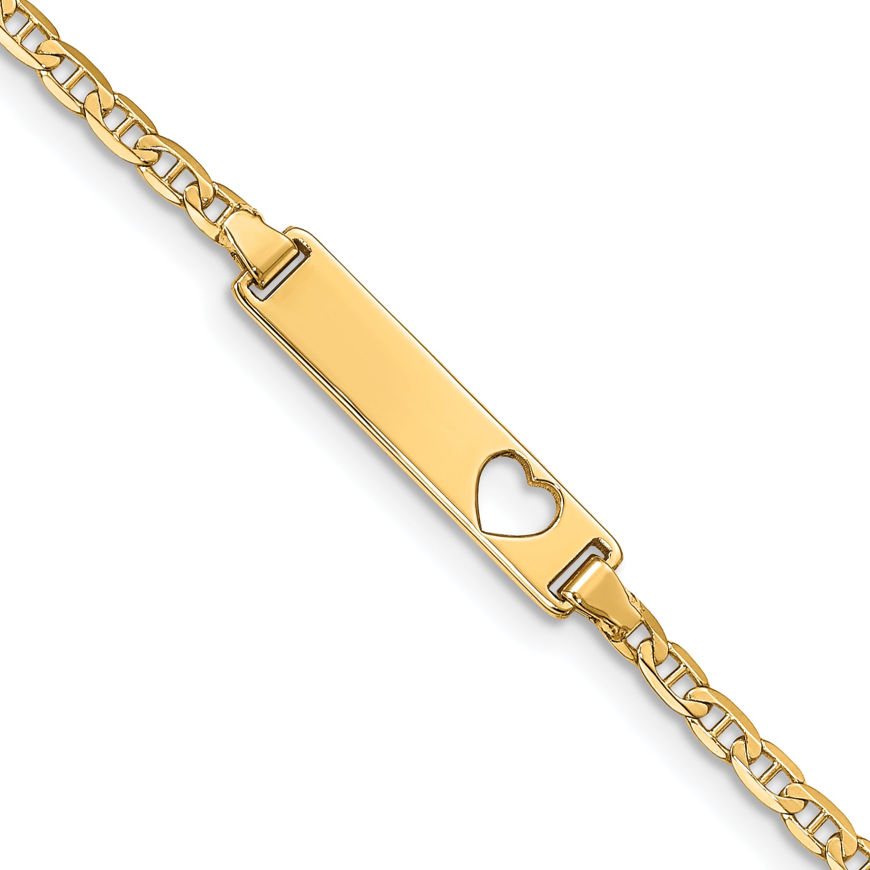 10k Flat Anchor Link ID Bracelet