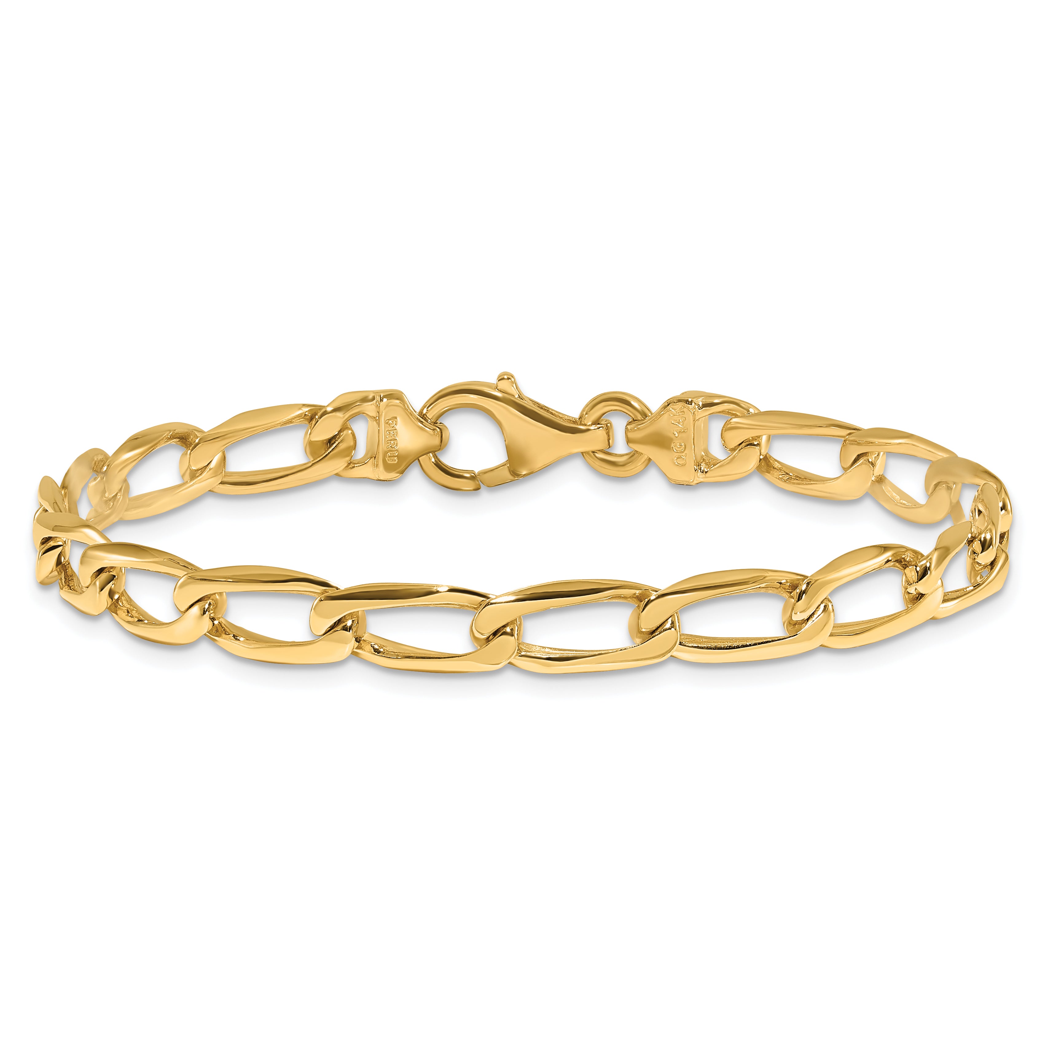 10k 5.9mm Hand-Polished Open Link Bracelet