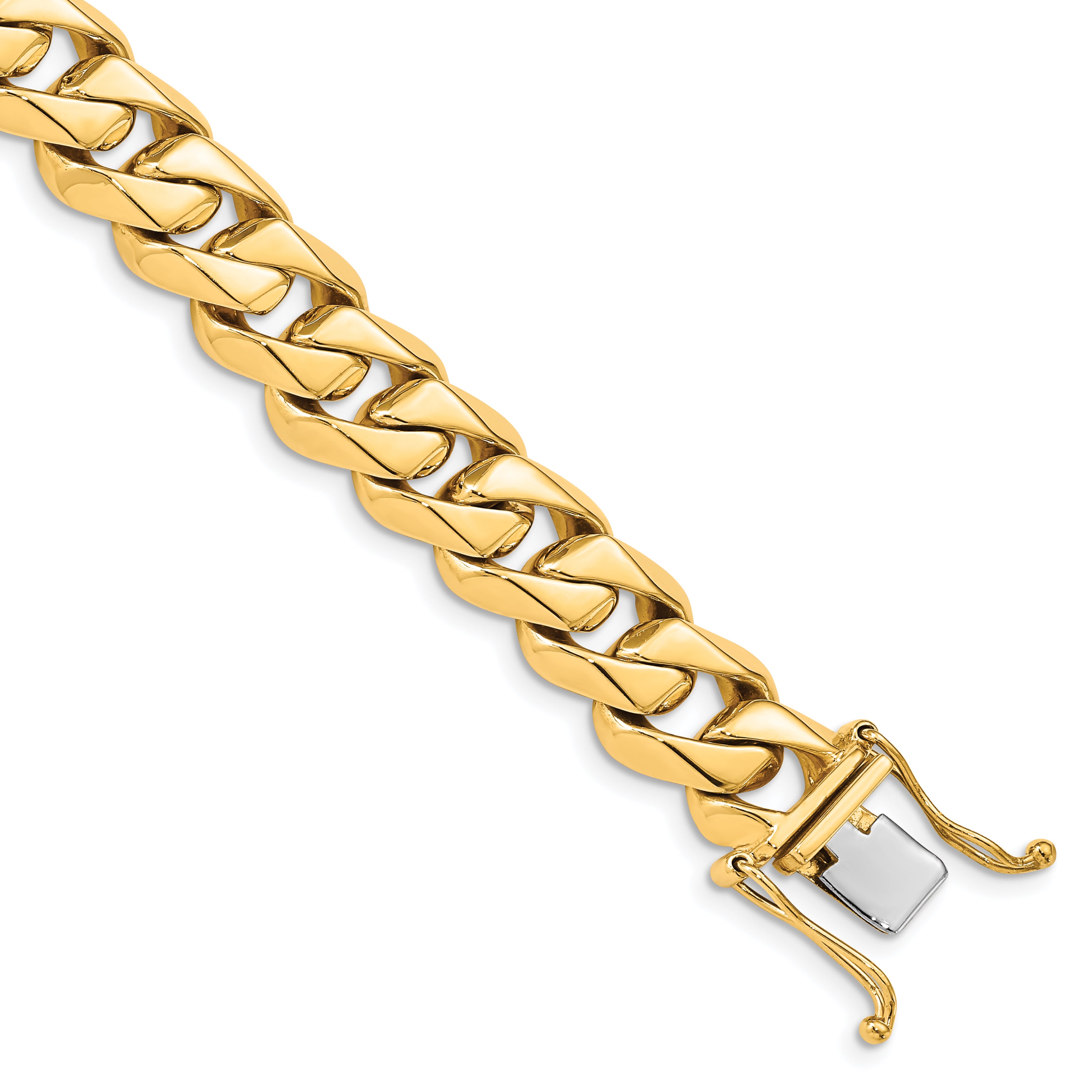 10k 11mm Hand-Polished Traditional Link Bracelet