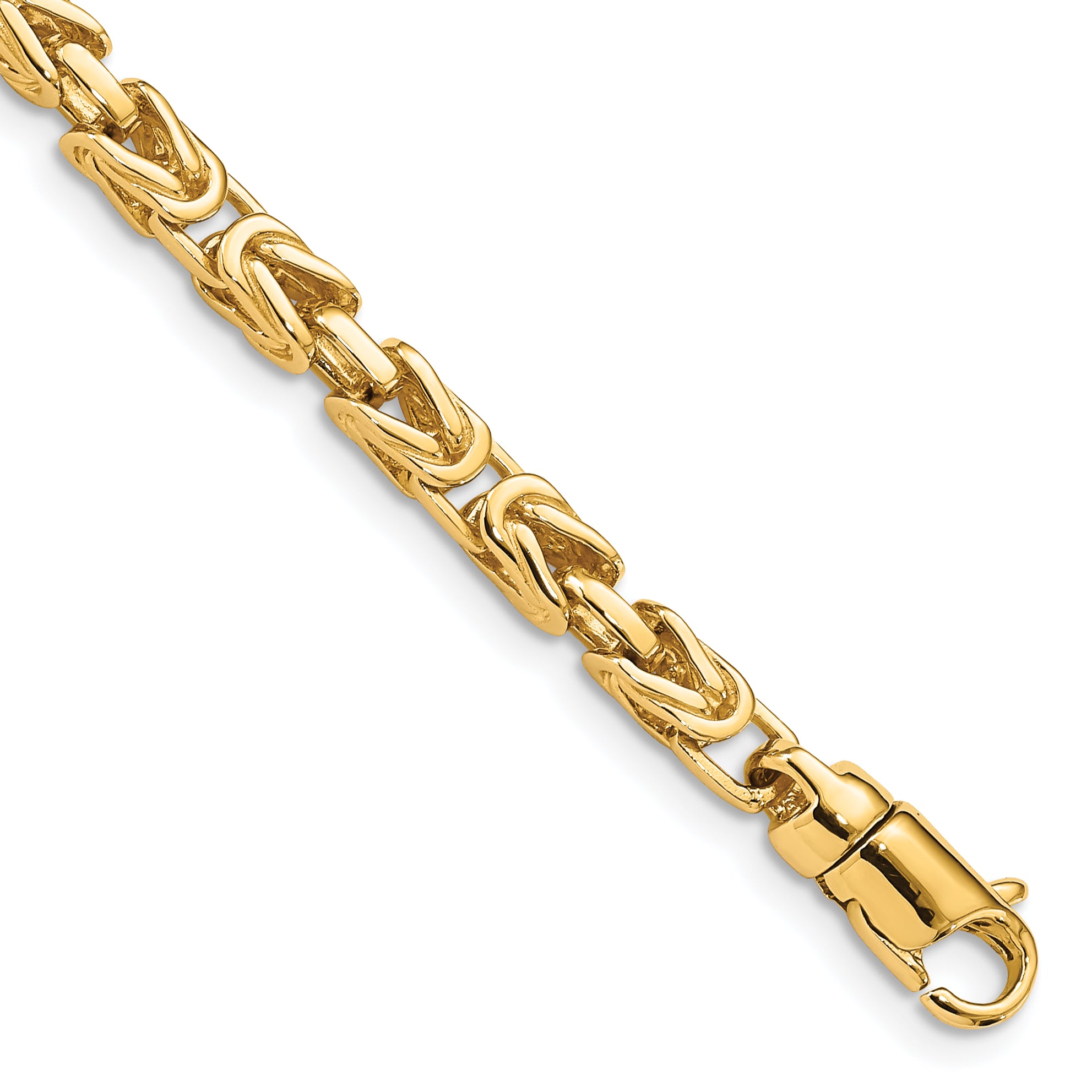 10k 4.1mm Hand-polished Byzantine Link Bracelet