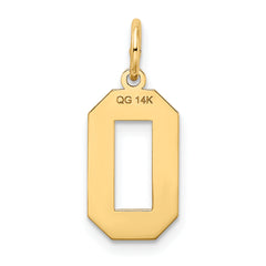 10k Medium Satin Number 0 Charm