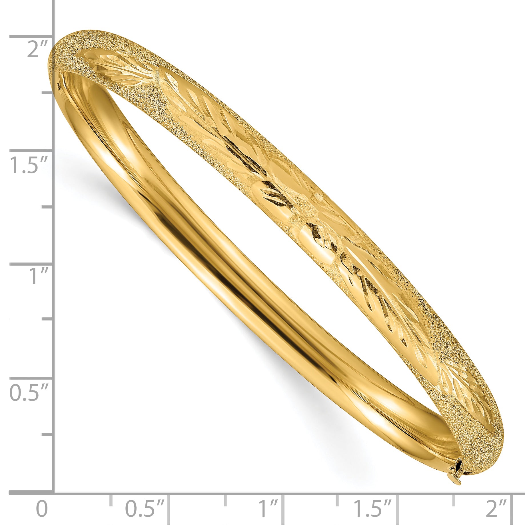 10k 4/16 Laser Cut Hinged Bangle Bracelet