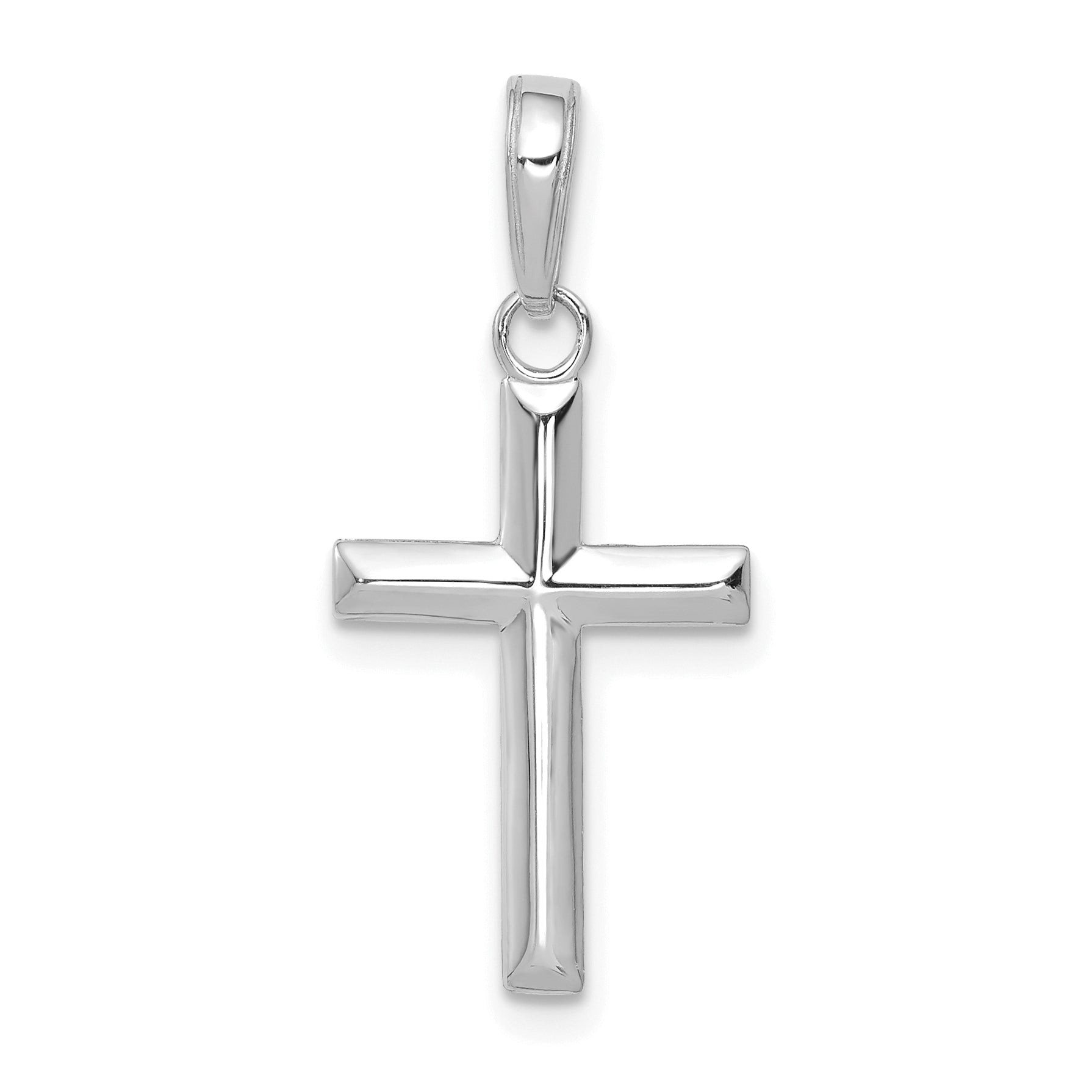 10K White Gold Small Cross Pendant