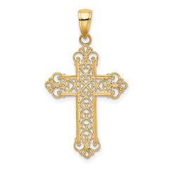 10k Fleur De Lis Cross Charm