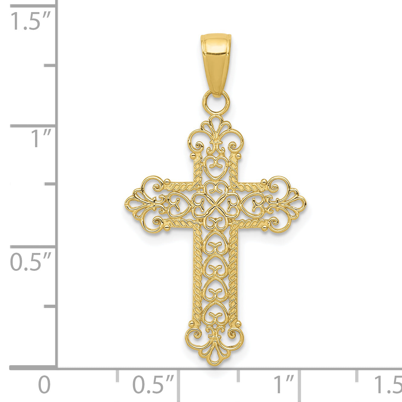 10k Fleur De Lis Cross Charm