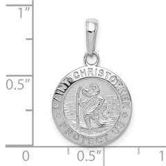 10k White Gold Saint Christopher Medal Charm