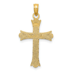 10K Fleur De Lis Cross Pendant