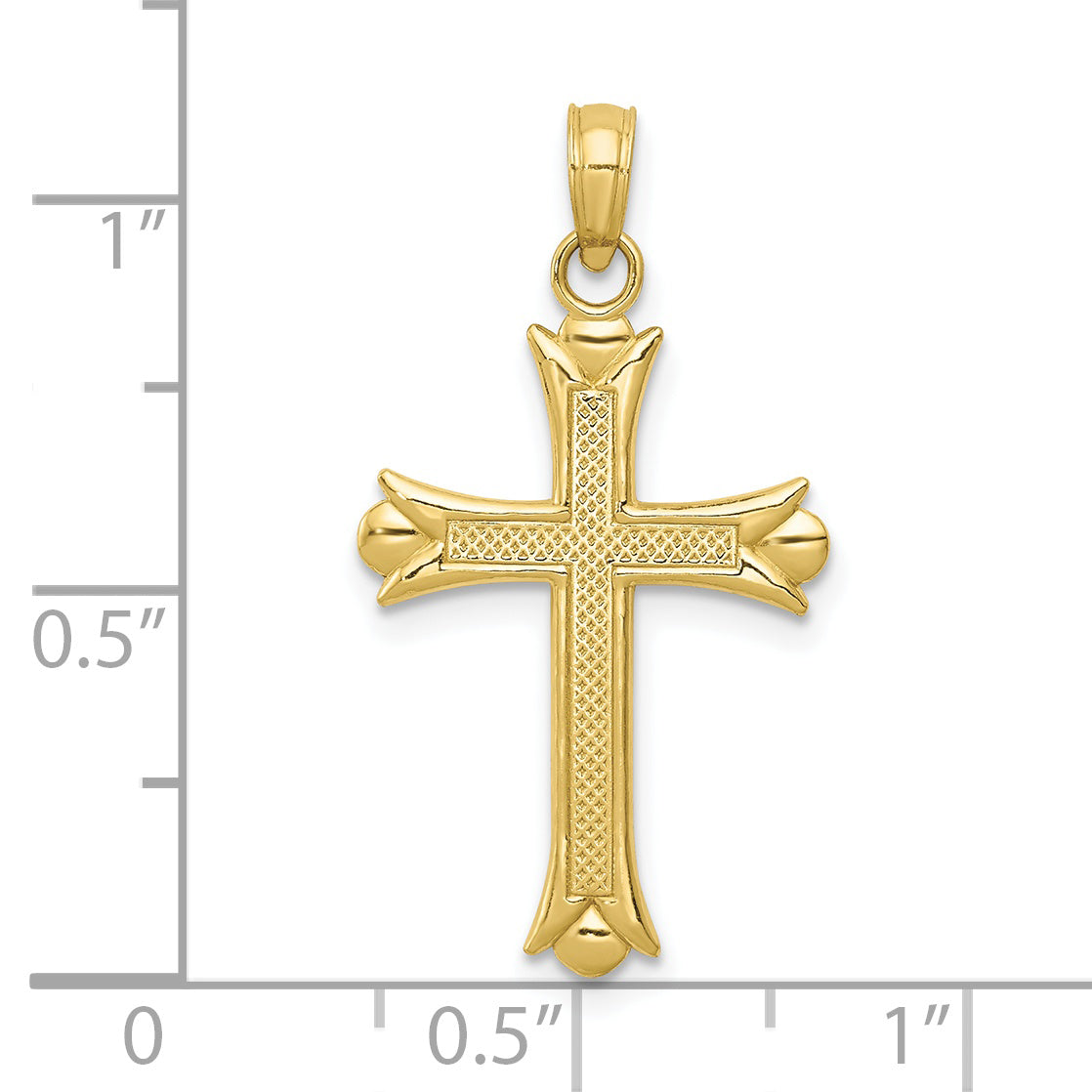 10K Fleur De Lis Cross Pendant