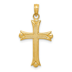 10K Fleur De Lis Cross Pendant