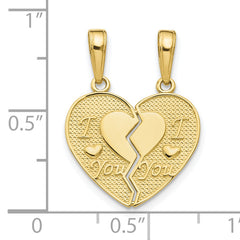 10K I LOVE YOU 2 Piece Break-A-Part Charm