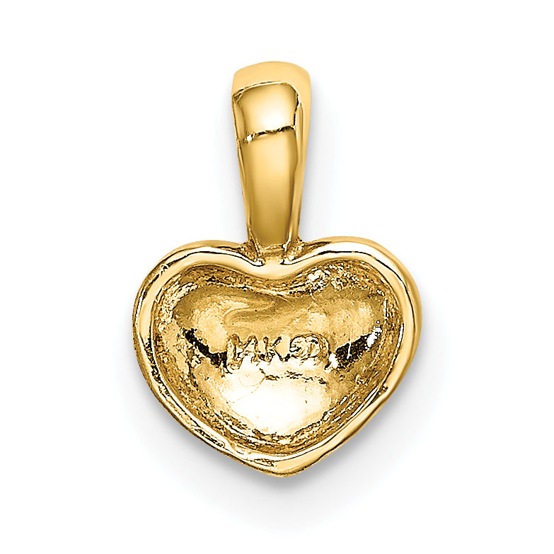 10K Polished 3D Puffed Heart Charm