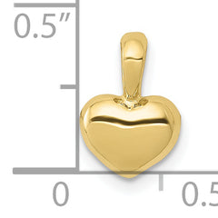 10K Polished 3D Puffed Heart Charm