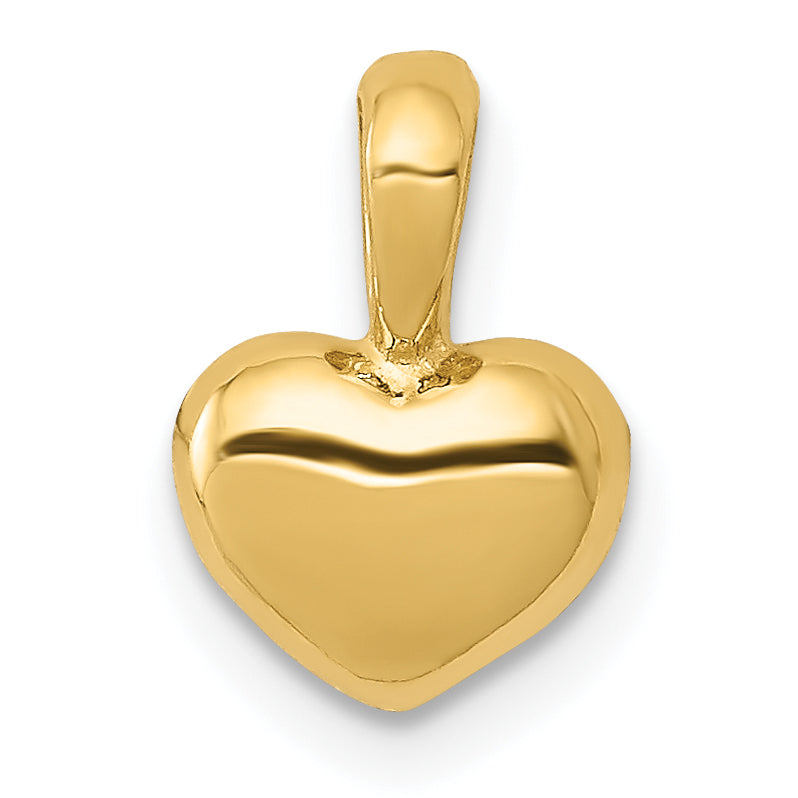 10K Polished 3D Puffed Heart Charm