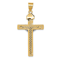 10k Two-tone INRI Crucifix Pendant