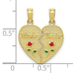 10K Enameled MOTHER - DAUGHTER Pendant