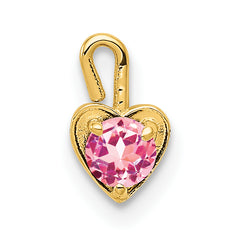 10ky October Synthetic Birthstone Heart Charm