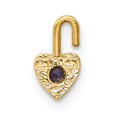 10ky June Synthetic Birthstone Heart Charm