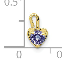 10ky June Synthetic Birthstone Heart Charm