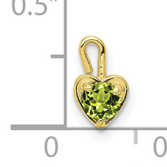 10ky August Synthetic Birthstone Heart Charm