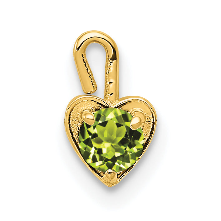 10ky August Synthetic Birthstone Heart Charm