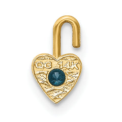 10ky December Synthetic Birthstone Heart Charm