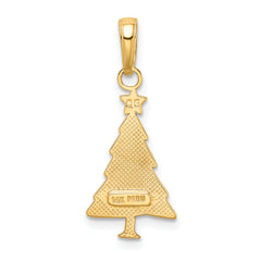 10K Polished Christmas Tree Pendant