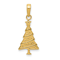 10K Polished Christmas Tree Pendant