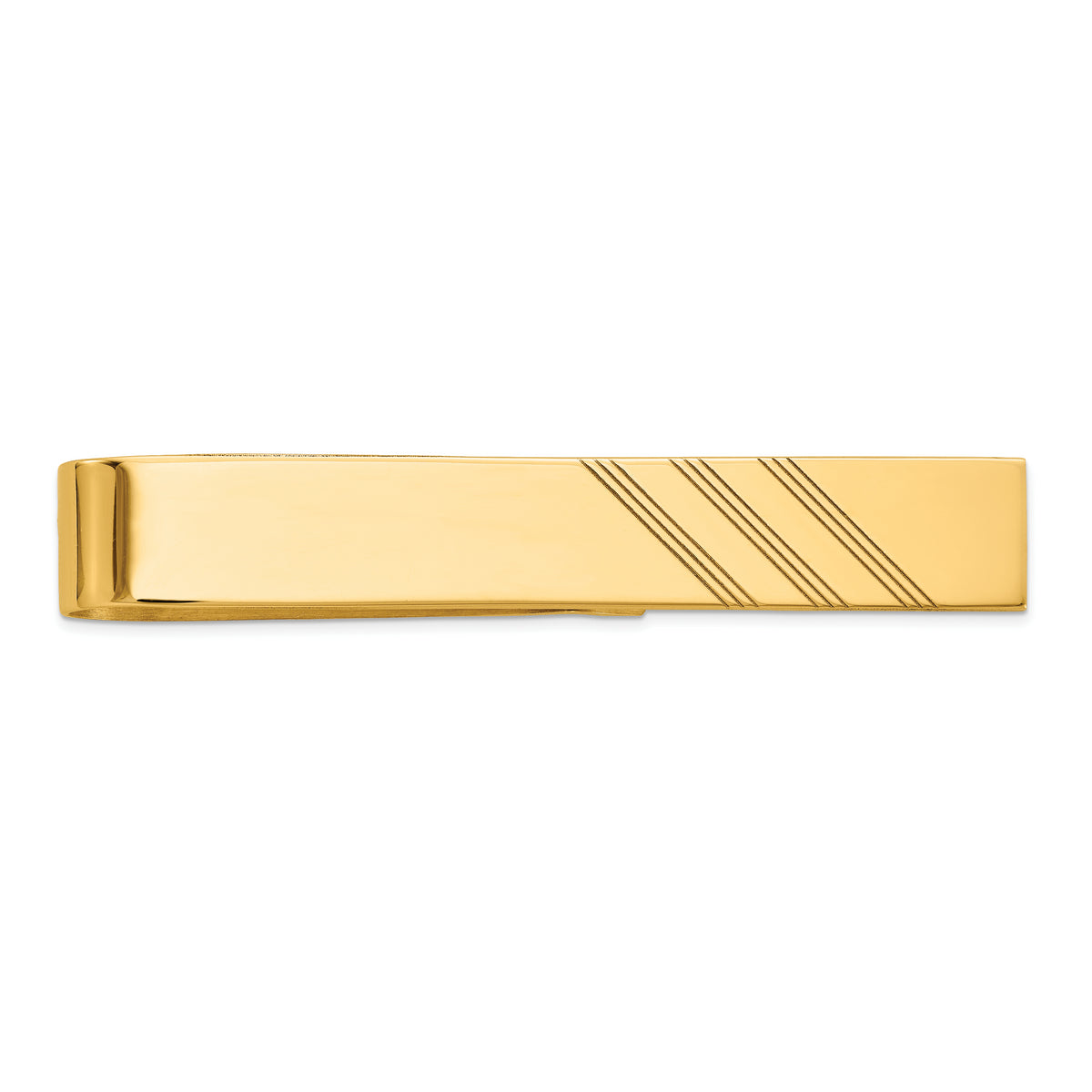 10k Men's Grooved Engravable Tie Bar