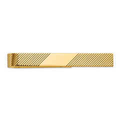 10k Men's Grooved Engravable Tie Bar