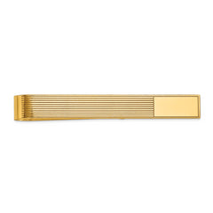 10k Men's Grooved Engravable Tie Bar