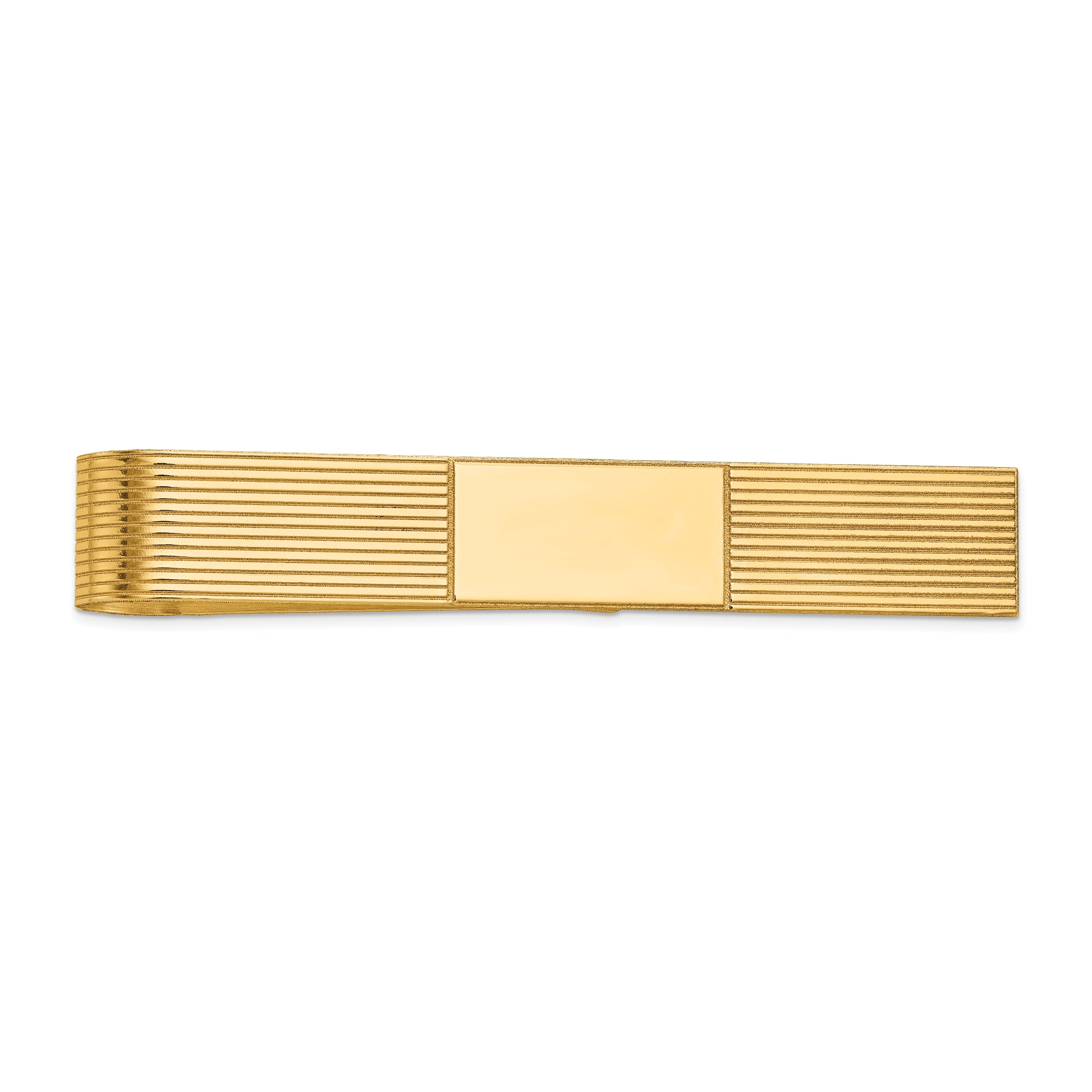 10k Men's Grooved Engravable Tie Bar