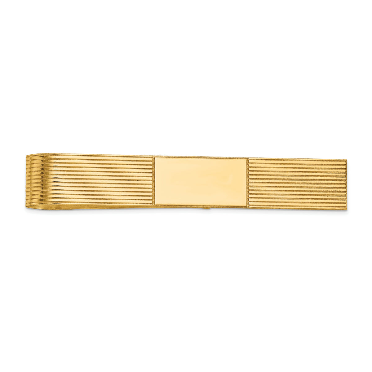 10k Men's Grooved Engravable Tie Bar