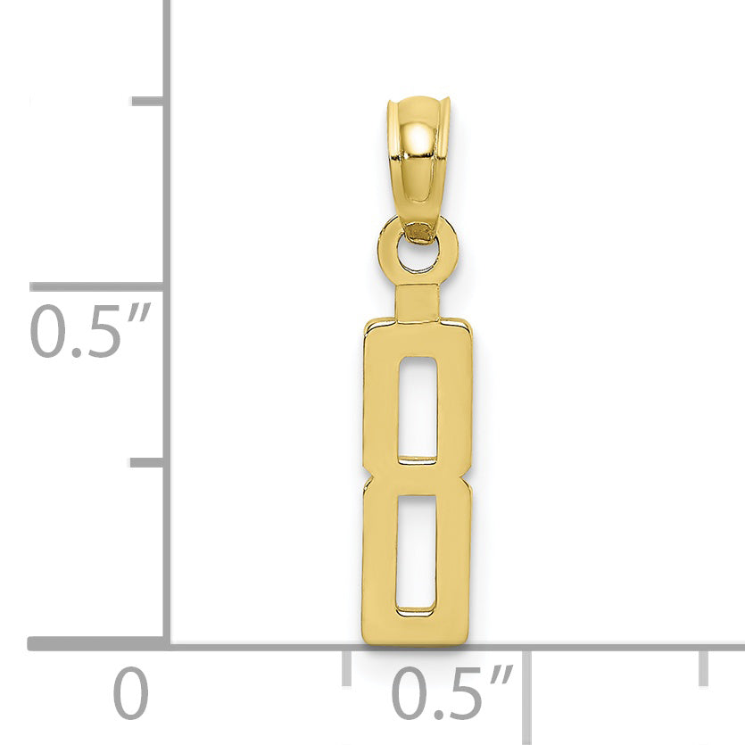 10K Number 8 Block Charm