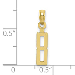 10K Number 8 Block Charm