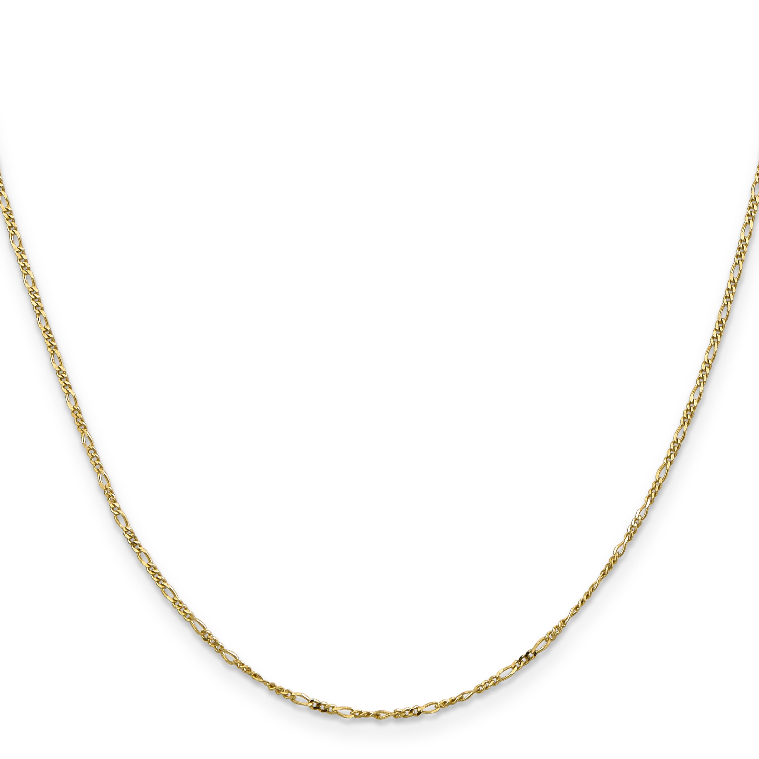 10k 1.25mm Flat Figaro Pendant Chain