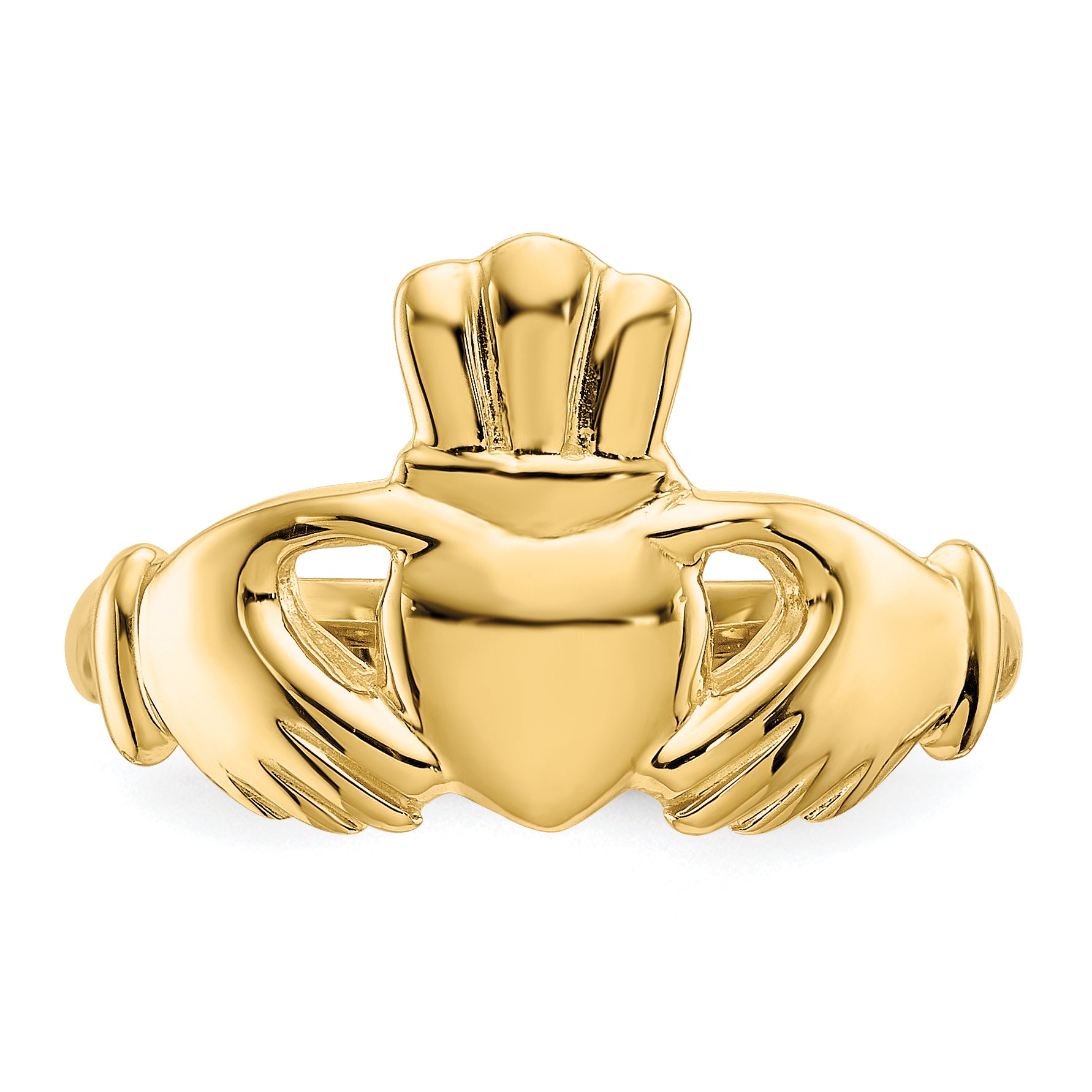 10k Polished Claddagh Ring