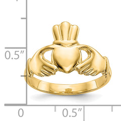 10k Polished Claddagh Ring