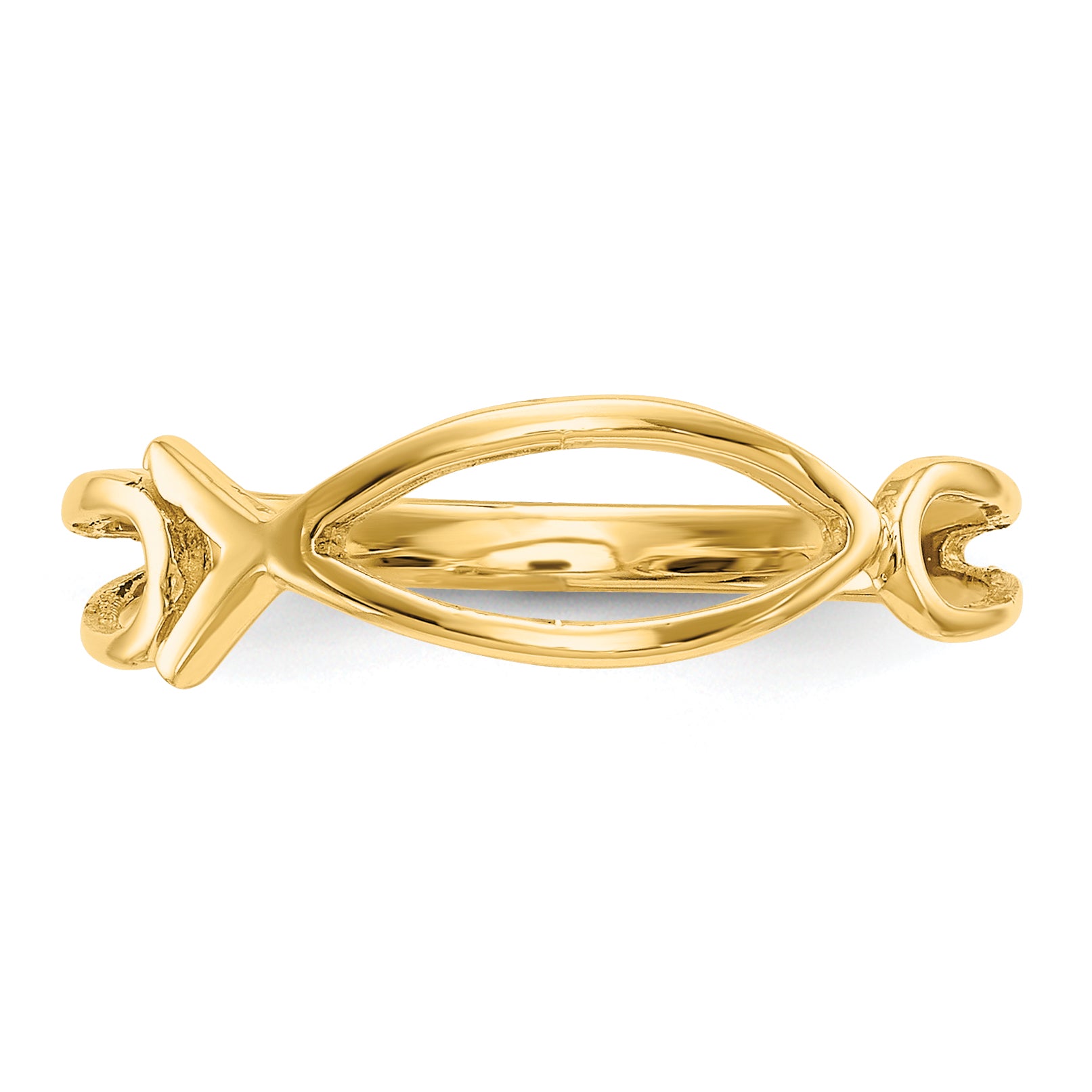 10k Polished Ichthus Fish Ring