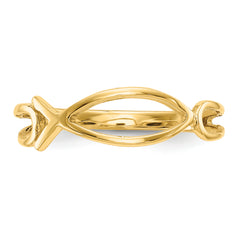 10k Polished Ichthus Fish Ring