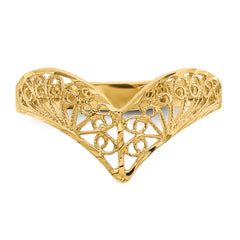 10k Diamond-Cut Filigree Ring