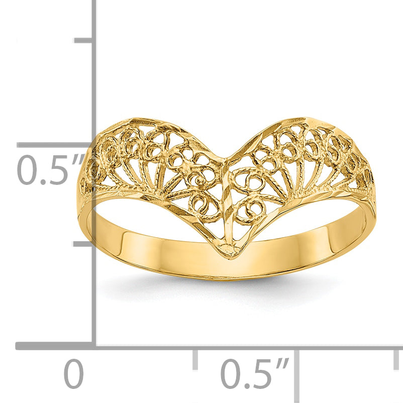 10k Diamond-Cut Filigree Ring