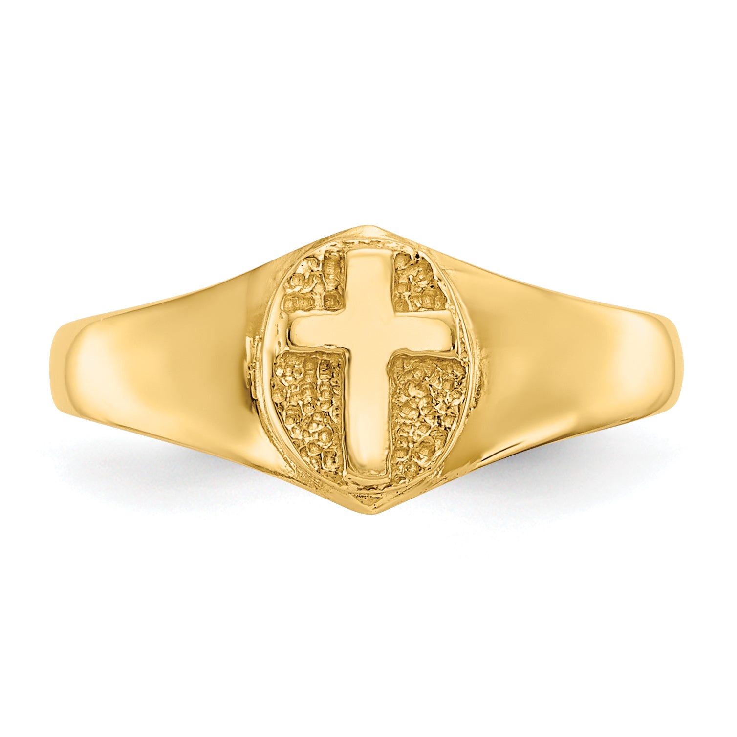 10k Childs Polished Cross Ring