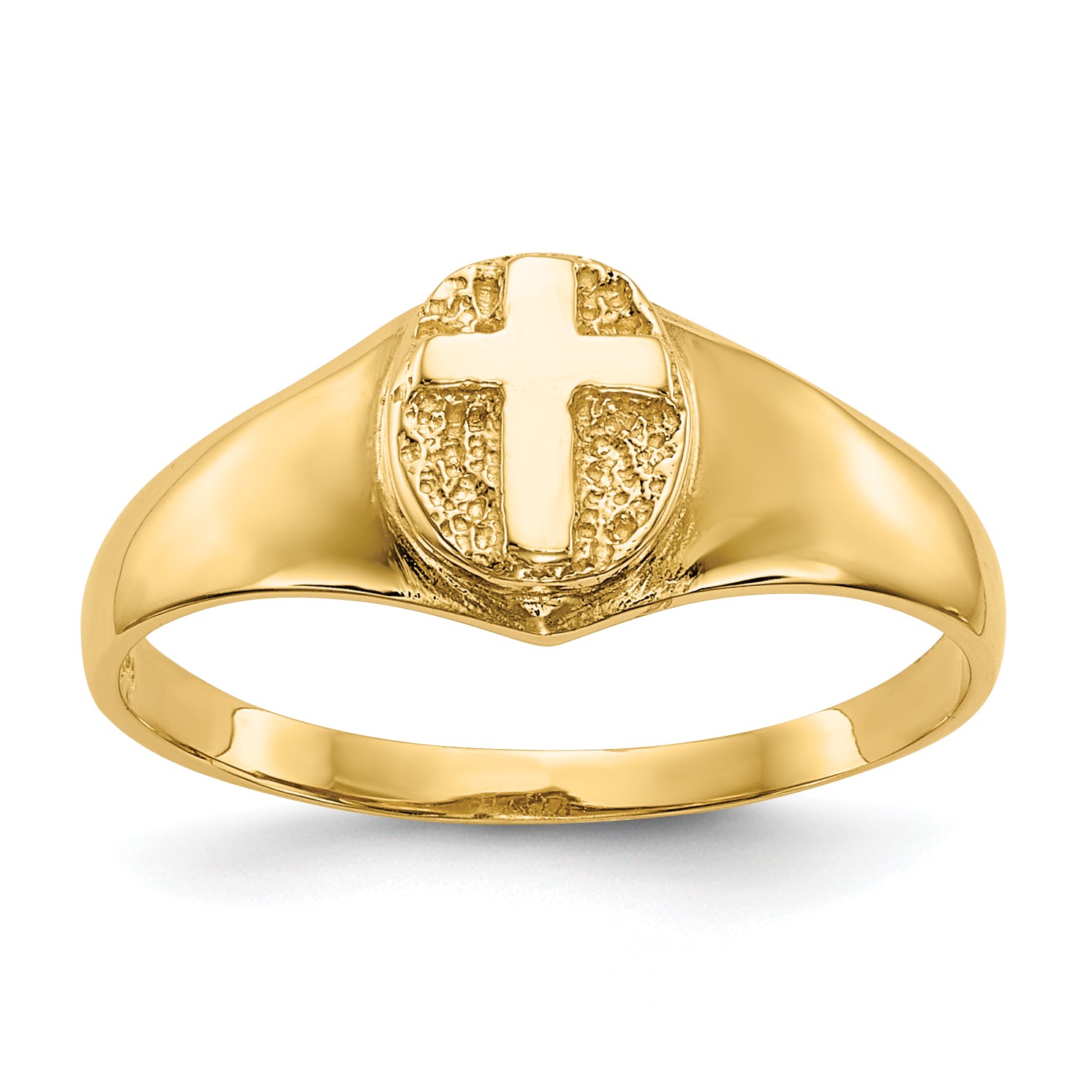 10k Childs Polished Cross Ring