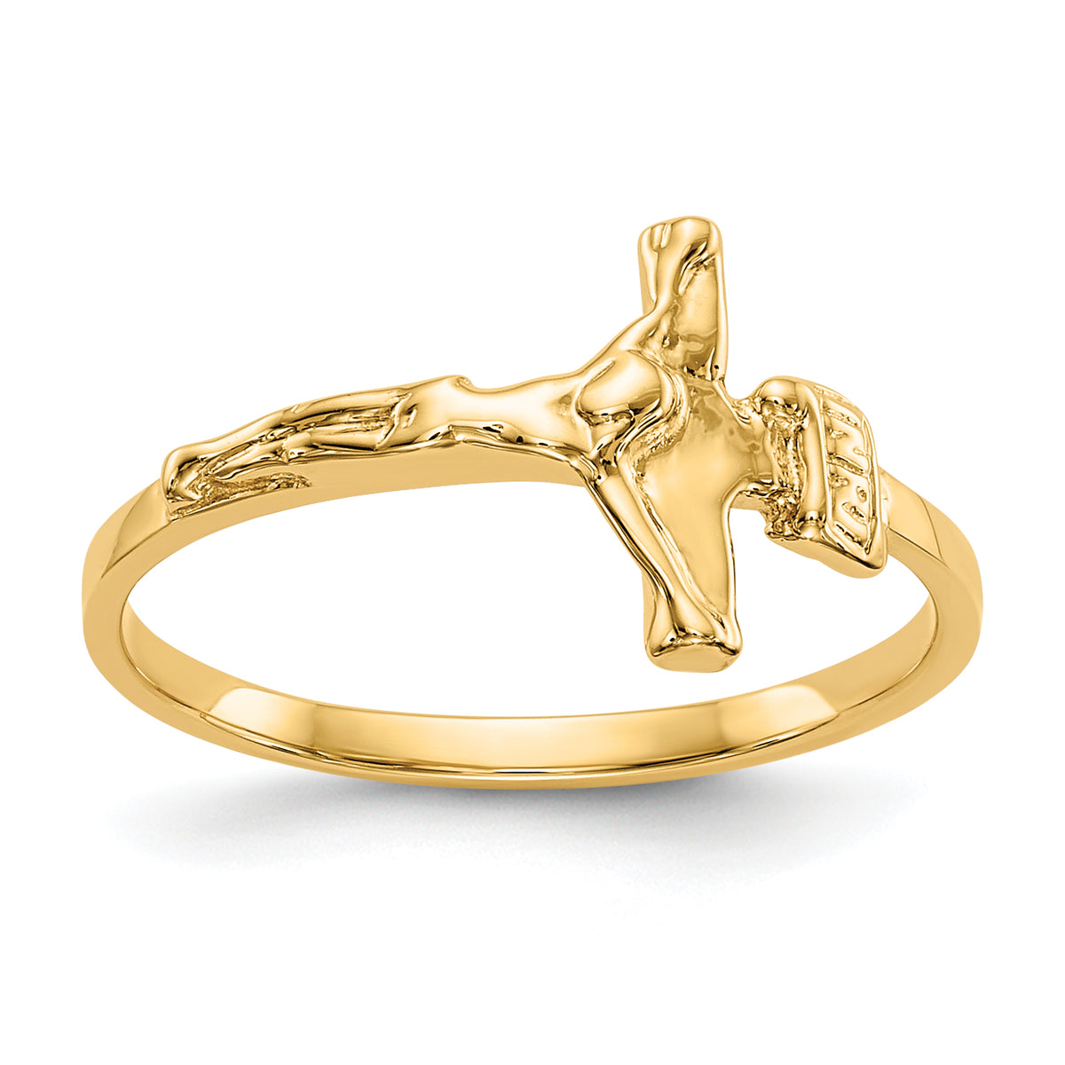 10k Childs Polished Crucifix Ring