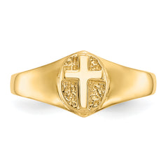 10k Childs Polished Open Cross Ring