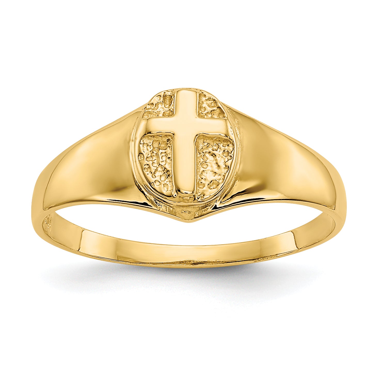 10k Childs Polished Open Cross Ring